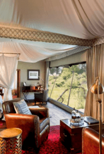 Luxury furnishings at Duba Plains and Selinda Camps operated by Great Plains Conservation. Botswana. Book with Think Africa Travel